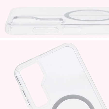 Etui z pierścieniem magnetycznym Bizon Case CrystalO do Galaxy A16 4G/5G, przezroczyste