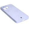 Etui silikonowe z pierścieniem magnetycznym Bizon Case Silicone Magnetic do iPhone 15 Pro Max, jasnofioletowe