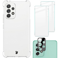 Etui + 2x szkło + obiektyw Bizon Case Clear Pack do Galaxy A53 5G, przezroczyste