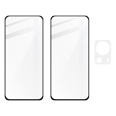 2x Szkło + szybka na aparat BIZON Edge 3D do Xiaomi 13 Lite