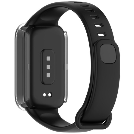 Etui ze szkłem do zegarka Bizon Case+Glass Watch do Xiaomi Smart Band 9 Active / Redmi Band 3, przezroczyste