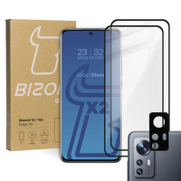 2x Szkło + szybka na aparat Bizon Edge 3D Pack do  Xiaomi 12 / 12X