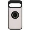 Etui z uchwytem na palec Bizon Case Hybrid Ring do Google Pixel 9 / 9 Pro, przydymione z czarną ramką