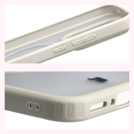 Etui z pierścieniem magnetycznym Bizon Case MatteO do Realme GT 8 Pro, przydymione-beżowe