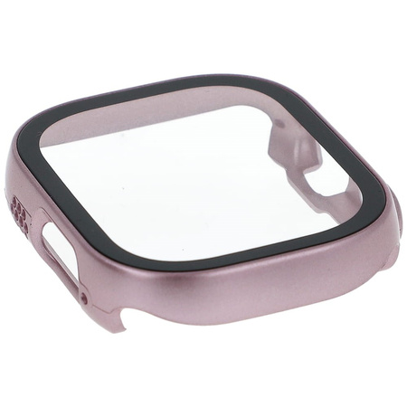Etui Bizon Case+Glass do Apple Watch Ultra 49mm, różowe