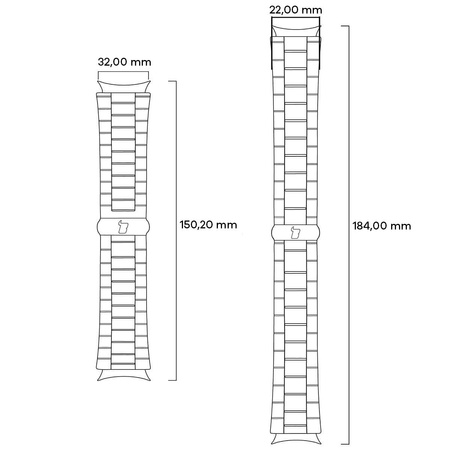 Pasek ze stali nierdzewnej Bizon Strap Watch Aura do Apple Watch 38/40/41/42 mm, różowozłoty