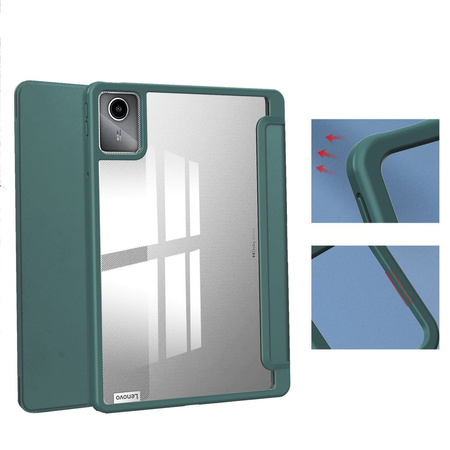 Etui Bizon Case Tab Clear Matt do Lenovo Tab M11 1 gen., ciemnozielone