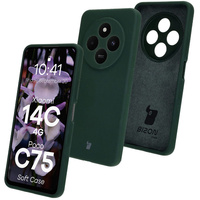 Silikonowe etui Bizon Soft Case do Xiaomi Redmi 14C 4G / Poco C75, ciemnozielone