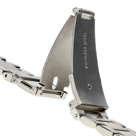 Pasek ze stali nierdzewnej do smartwatcha, Bizon Strap Watch Aura, QuickFit 22 mm, srebrny