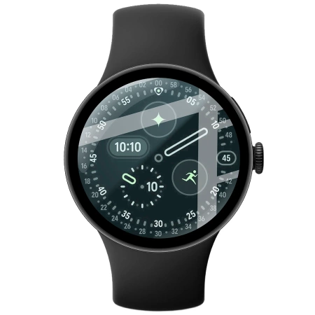 Szkło hybrydowe Bizon Glass Watch Edge Hybrid dla Google Pixel Watch 4 45 mm, czarne