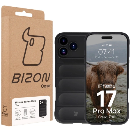 Pancerne etui Bizon Case Tur do iPhone 17 Pro Max, czarne