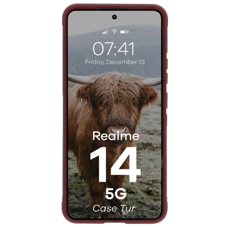 Pancerne etui Bizon Case Tur do Realme 14 5G, burgundowe
