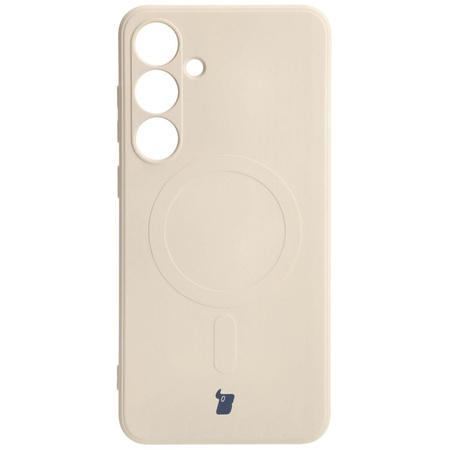 Etui Bizon Case Silicone Magnetic Sq do Galaxy S24 Plus, beżowe
