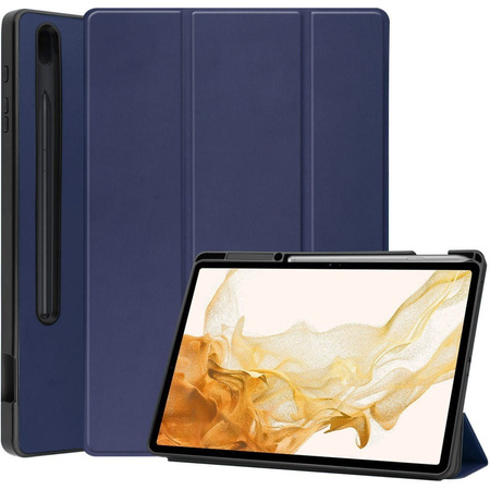 Etui Bizon Case Tab Lizard do Samsung Galaxy Tab S8 Plus / S7 Plus, granatowe