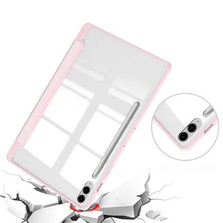 Etui Bizon Case Tab Clear Matt do Samsung Galaxy Tab S9 FE Plus, jasnoróżowe
