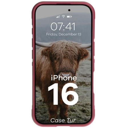 Pancerne etui Bizon Case Tur do iPhone 16, ciemnofioletowe