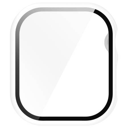 Etui ze szkłem do zegarka Bizon Case+Glass Watch do Apple Watch 10 46mm, białe