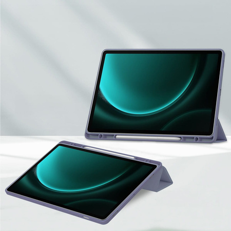 Etui Bizon Case Tab Clear Matt do Galaxy Tab S9 FE Plus, lawendowe