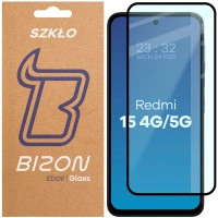 Szkło hartowane Bizon Glass Edge 2 do Xiaomi Redmi 15 4G / 5G, czarna ramka