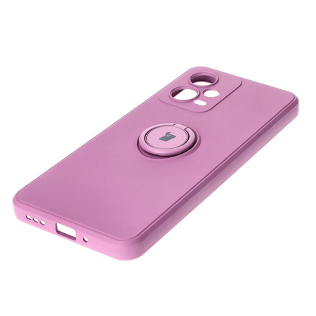 Etui Bizon Case Silicone Ring Sq do Xiaomi Redmi Note 12 5G/Poco X5, ciemnofioletowe