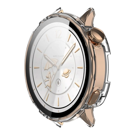 Etui ze szkłem do zegarka Bizon Case Watch Adamo do OnePlus Watch 3 43 mm, przeźroczyste