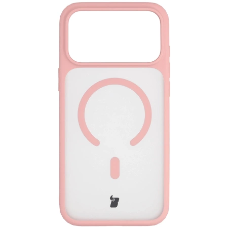 Etui z pierścieniem magnetycznym Bizon Case MatteO do iPhone 17 Pro Max, przydymione-jasnoróżowe