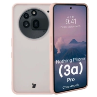 Etui Bizon Case Angelo do Nothing Phone (3a) Pro, półprzezroczyste z różową ramką