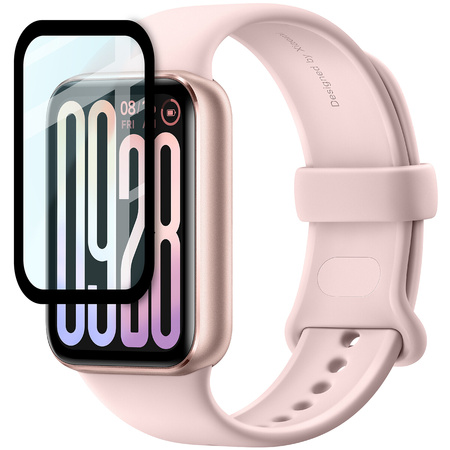 Szkło hybrydowe Bizon Glass Watch Edge Hybrid dla Xiaomi Smart Band 9 Pro, czarne