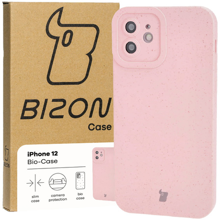 Ekologiczne etui Bizon Bio-Case do iPhone 12, różowe