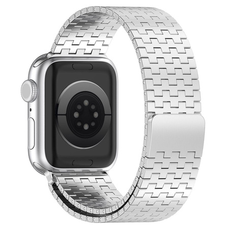 Pasek ze stali nierdzewnej Bizon Strap Watch Titanium do Apple Watch 44/45/46/49 mm, srebrny