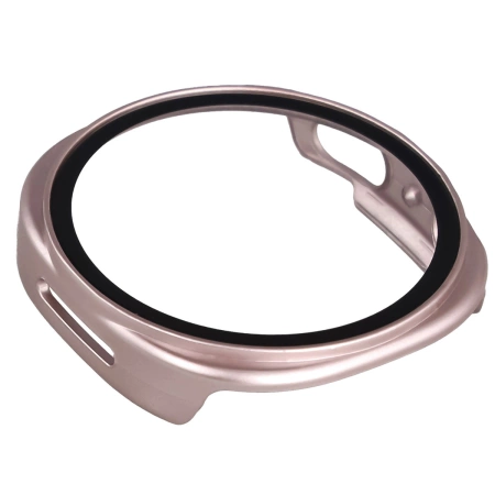 Etui ze szkłem do zegarka Bizon Case Watch Adamo do Samsung Galaxy Watch 8 40 mm, satynowo różowe