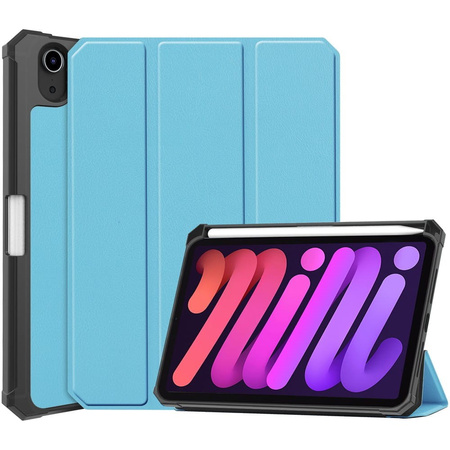 Etui Bizon Case Tab Lizard do Apple iPad Mini (A17 Pro) 2024 / iPad Mini 6 2021, błękitne