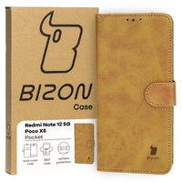 Etui z klapką Bizon Case Pocket do Xiaomi Redmi Note 12 5G / Xiaomi Poco X5, brązowe