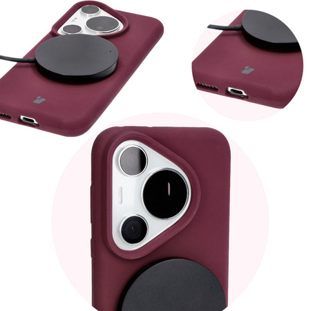 Silikonowe etui Bizon Soft Case do Huawei Pura 70 Pro / Pro+, ciemnofioletowe