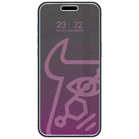 Prywatyzujące szkło hybrydowe Bizon Glass Mule Shadow do iPhone 17 Pro Max, matowe