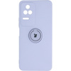 Etui Bizon Case Silicone Ring Sq do Xiaomi Poco F4, jasnofioletowe