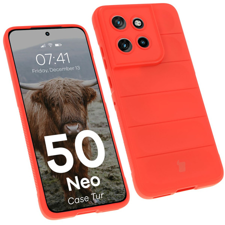Pancerne etui Bizon Case Tur do Motorola Edge 50 Neo, czerwone