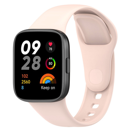 Pasek Bizon Strap Watch Dots do Xiaomi Redmi Watch 3, jasnoróżowy
