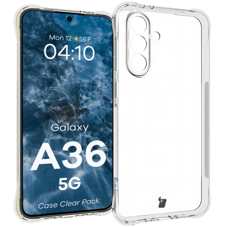 Elastyczne etui + 2x szkło hartowane Bizon Case Clear Pack do Galaxy A36 5G