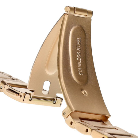 Pasek ze stali nierdzewnej do smartwatcha, Bizon Strap Watch Aura, Quick Release 22 mm, różowozłoty