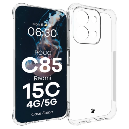 Elastyczne etui Bizon Case Salpa do Xiaomi Redmi 15C 4G/5G / POCO C85 4G, przezroczyste