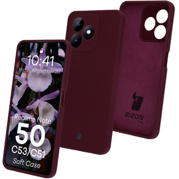 Silikonowe etui Bizon Soft Case do Realme Note 50 / Realme C53 / C51, ciemnofioletowe