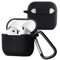 Silikonowe etui z karabińczykiem Bizon Case Headphone Silicone do AirPods 4, jasnozielone