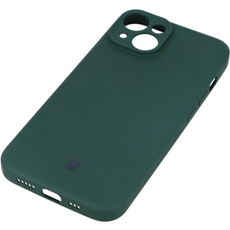 Etui Bizon Case Silicone do iPhone 14, ciemnozielone