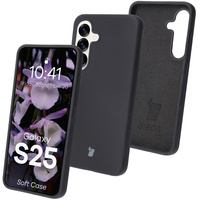 Silikonowe etui Bizon Soft Case do Galaxy S25, czarne