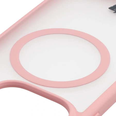 Etui z pierścieniem magnetycznym Bizon Case MatteO do Oppo Find X9 Pro, przydymione-jasnoróżowe