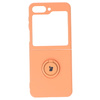 Etui Bizon Case Silicone Ring Sq do Galaxy Z Flip5, pomarańczowe