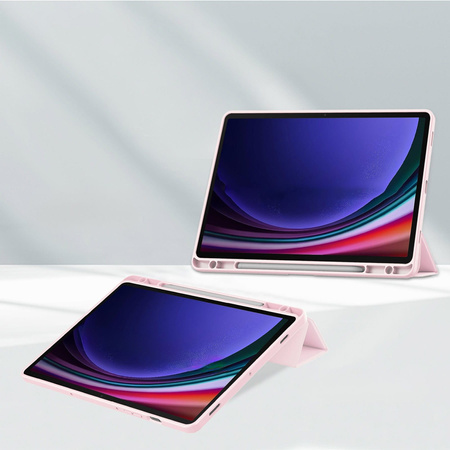 Etui Bizon Case Tab Clear Matt do Samsung Galaxy Tab S9, jasnoróżowe