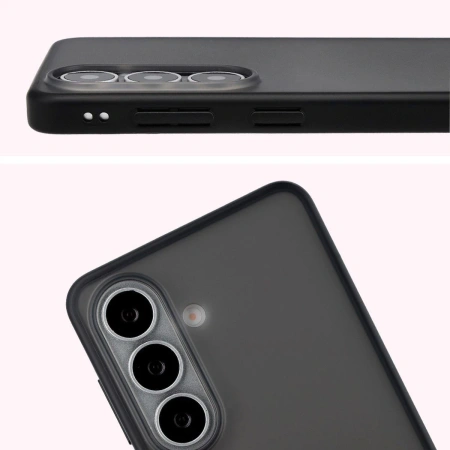 Etui Bizon Case Angelo do Galaxy S26, przydymione z czarną ramką