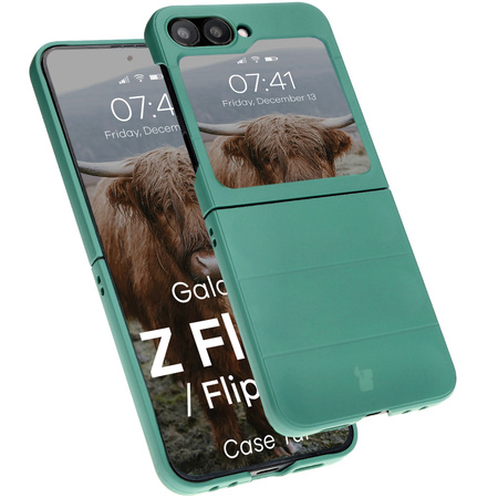 Pancerne etui Bizon Case Tur do Galaxy Z Flip6, ciemnozielone